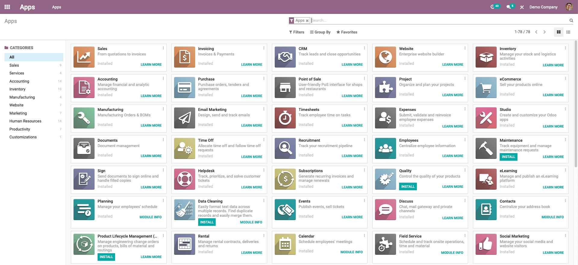 odoo project management